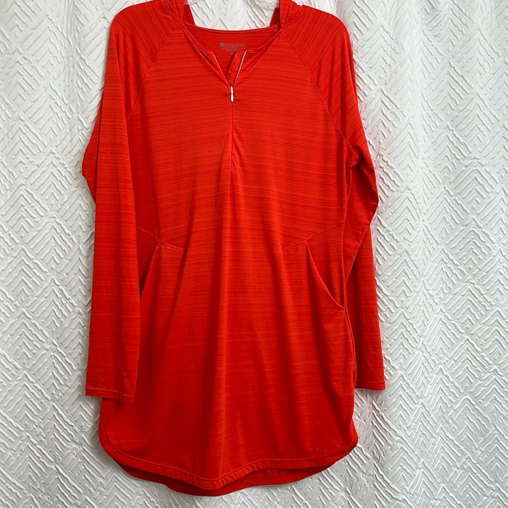 Athleta Red Hooded Sweatshirt
